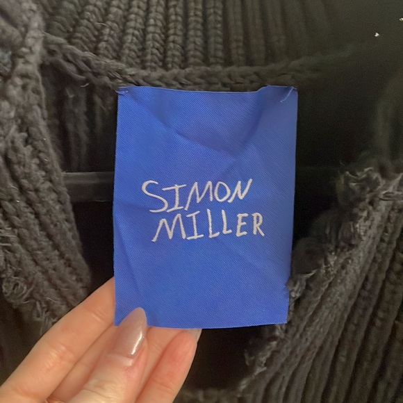 Simon Miller Kree Distressed Sweater Dress In Black - Picture 4 of 7